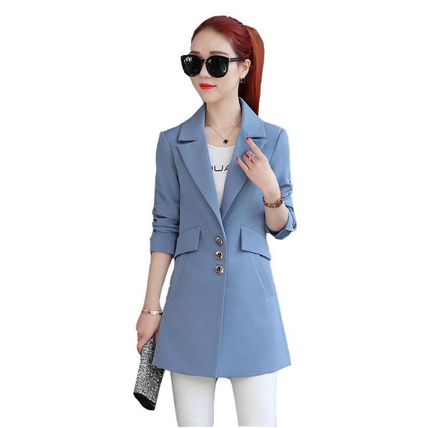boutique slim medium long suits coat jacket women 2021 spring and autumn korean fashion professional small suit women's & blazers, White;black
boutique slim medium long suits coat jacket women 2021 spring and autumn korean fashion professional small suit women's & blazers, White;black