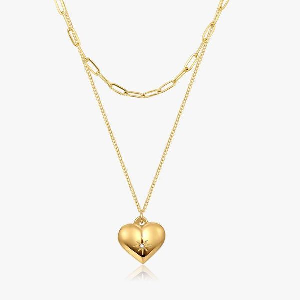 pendant necklaces stainless steel star print love heart necklace for women metal clavicle chain mirror polished gold color, Silver
pendant necklaces stainless steel star print love heart necklace for women metal clavicle chain mirror polished gold color, Silver