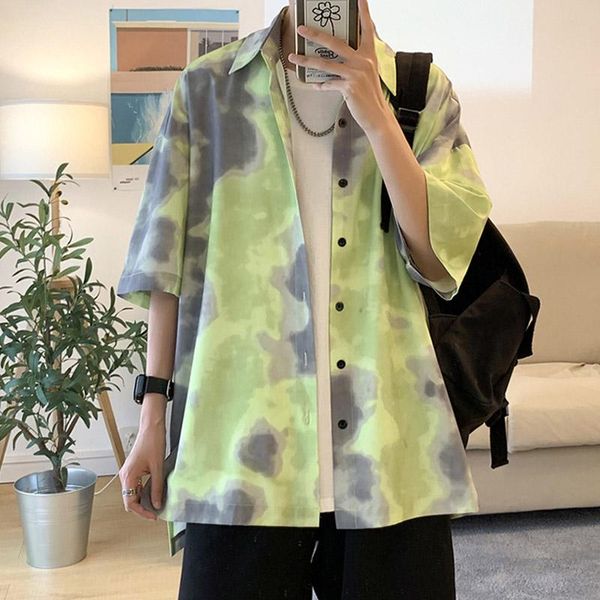 men's casual shirts summer korean fashion mens tie dye oversize loose short sleeve button down harajuku male blouses 4xl 5xl, White;black
men's casual shirts summer korean fashion mens tie dye oversize loose short sleeve button down harajuku male blouses 4xl 5xl, White;black
