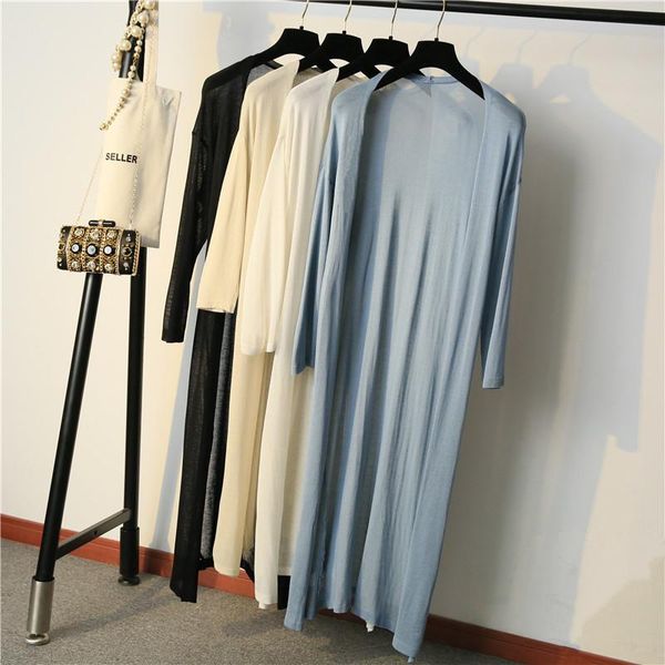 women's sweaters 2021 summer women thin cardigans female solid color three quarter long shawl office lady ice silk knitting cardigan, White;black
women's sweaters 2021 summer women thin cardigans female solid color three quarter long shawl office lady ice silk knitting cardigan, White;black