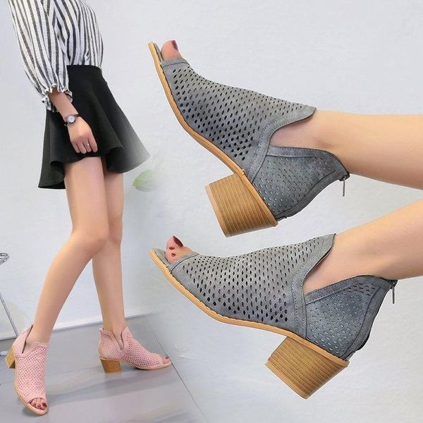 sandals large short boots summer 2021 thick heel hollow zipper cool, Black
sandals large short boots summer 2021 thick heel hollow zipper cool, Black