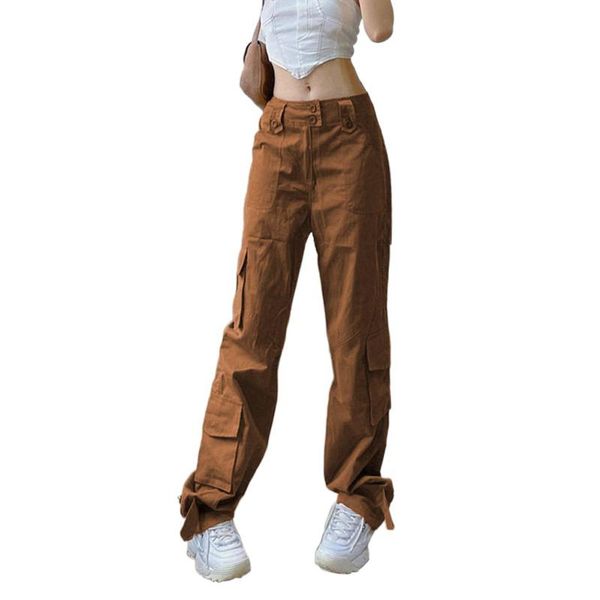 women's pants & capris ladies solid color casual autumn girls retro style loose cargo straight-leg trousers with pockets brown/ army gr, Black;white
women's pants & capris ladies solid color casual autumn girls retro style loose cargo straight-leg trousers with pockets brown/ army gr, Black;white