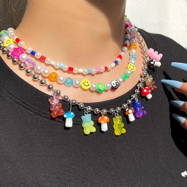 chains stainless steel bead link chain choker beaded necklaces cute rainbow color mushroom gummy pendant necklace women fashion jewelry, Silver
chains stainless steel bead link chain choker beaded necklaces cute rainbow color mushroom gummy pendant necklace women fashion jewelry, Silver
