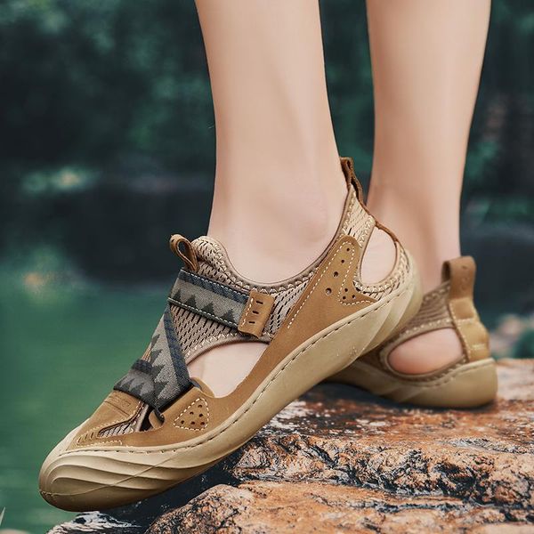 sandals summer men breathable genuine leather beach brand casual shoes outdoor comfortable slip-on, Black
sandals summer men breathable genuine leather beach brand casual shoes outdoor comfortable slip-on, Black