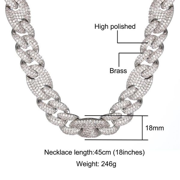 chains hip hop 18mm bling cz cubic zirconia coffee bean iced out luxury cuban link chain necklace for men women rapper jewelry, Silver
chains hip hop 18mm bling cz cubic zirconia coffee bean iced out luxury cuban link chain necklace for men women rapper jewelry, Silver
