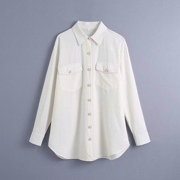 women white blouse shirt long sleeves collared pearl buttons elegant fashion woman femme mujer blusas 210420
women white blouse shirt long sleeves collared pearl buttons elegant fashion woman femme mujer blusas 210420