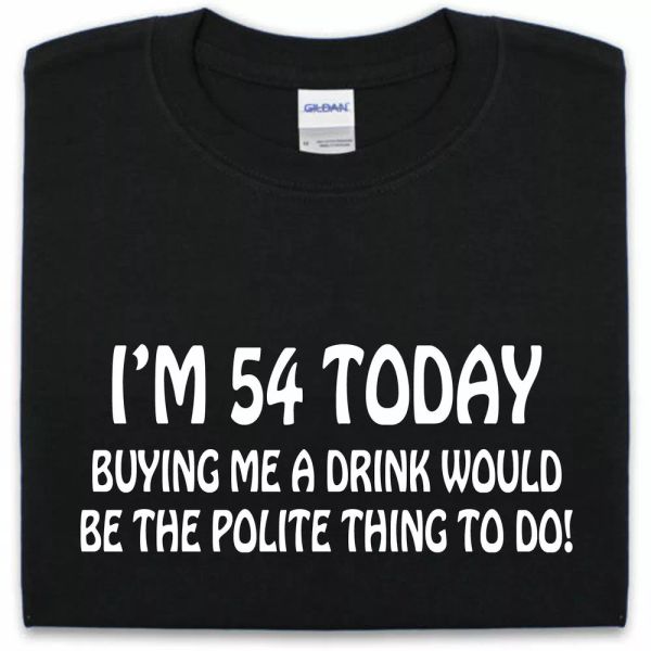 54th cumpleaños camiseta s-xxl divertida para hombre o mujer regalo novedoso, White;black
54th cumpleaños camiseta s-xxl divertida para hombre o mujer regalo novedoso, White;black