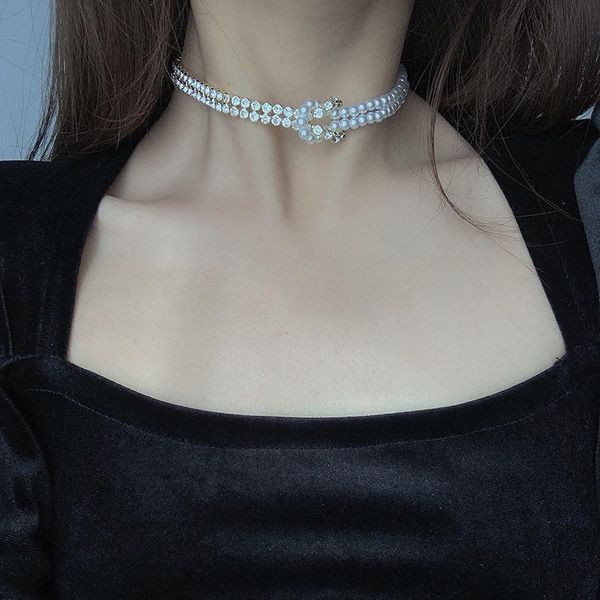 trendy pearl crystal choker necklaces for women knot layered wedding necklace party jewelry drop chains, Silver
trendy pearl crystal choker necklaces for women knot layered wedding necklace party jewelry drop chains, Silver