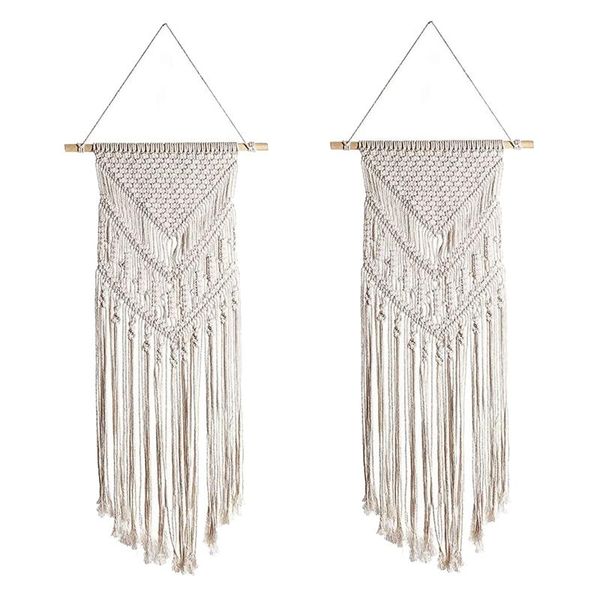 tapestries 2 pcs macrame wall hanging handmade woven tapestry bohemian decor for bedroom living room decoration,15.7x43.3inch
tapestries 2 pcs macrame wall hanging handmade woven tapestry bohemian decor for bedroom living room decoration,15.7x43.3inch