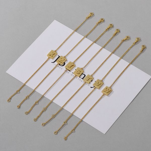 design jewelry square letter 26 letter gold brass gold plated bracelet net red square bracelet, Golden;silver
design jewelry square letter 26 letter gold brass gold plated bracelet net red square bracelet, Golden;silver