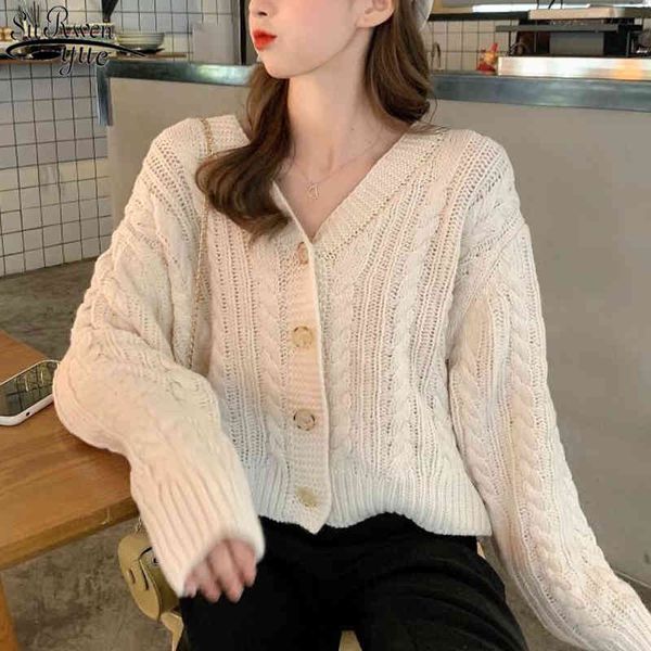 autumn long sleeve loose casual sweater women fashion female cardigan winter clothes twist v-neck knitted sweaters 11633 210427, White;black
autumn long sleeve loose casual sweater women fashion female cardigan winter clothes twist v-neck knitted sweaters 11633 210427, White;black