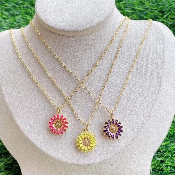 10pcs gold color elegant colorful enamel daisy flower pendant necklaces for women girl jewelry 2021 charm diy accessories, Silver
10pcs gold color elegant colorful enamel daisy flower pendant necklaces for women girl jewelry 2021 charm diy accessories, Silver