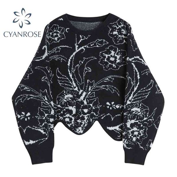 hem cropped desigh casual crop sweater jumper floral print knitted stylish knitwear retro long sleeve chic korean lady 210430, White;black
hem cropped desigh casual crop sweater jumper floral print knitted stylish knitwear retro long sleeve chic korean lady 210430, White;black