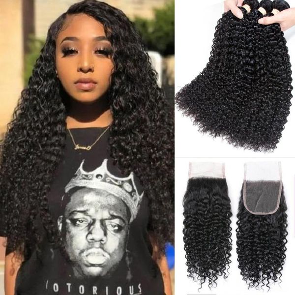 human hair bulks natural remy extensions curly weave with closure brazilian kinky bundles 4*4 lace jerry curl, Black
human hair bulks natural remy extensions curly weave with closure brazilian kinky bundles 4*4 lace jerry curl, Black