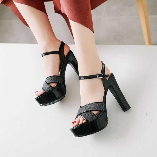 sandals summer 2021 fashion platform open toe sequin wind buckle thick high heel women's, Black
sandals summer 2021 fashion platform open toe sequin wind buckle thick high heel women's, Black