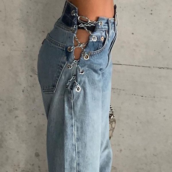 women's pants & capris hallow out side baggy denim women korean fahion high waist wide leg trousers casual metal chain streetwear outfi, Black;white
women's pants & capris hallow out side baggy denim women korean fahion high waist wide leg trousers casual metal chain streetwear outfi, Black;white