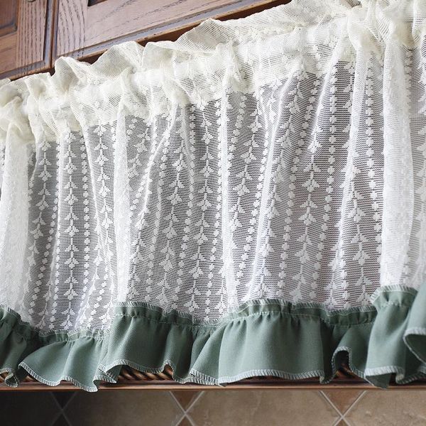 white splice green lace voile short curtains for kitchen cabinet bathroom window door partition american coffee half curtain de & drapes
white splice green lace voile short curtains for kitchen cabinet bathroom window door partition american coffee half curtain de & drapes