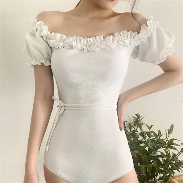 off shoulder one piece swimsuit women solid swimwear ruffle monokini sleeve trikini open back bathing suit white beachwear pad two-piece sui
off shoulder one piece swimsuit women solid swimwear ruffle monokini sleeve trikini open back bathing suit white beachwear pad two-piece sui