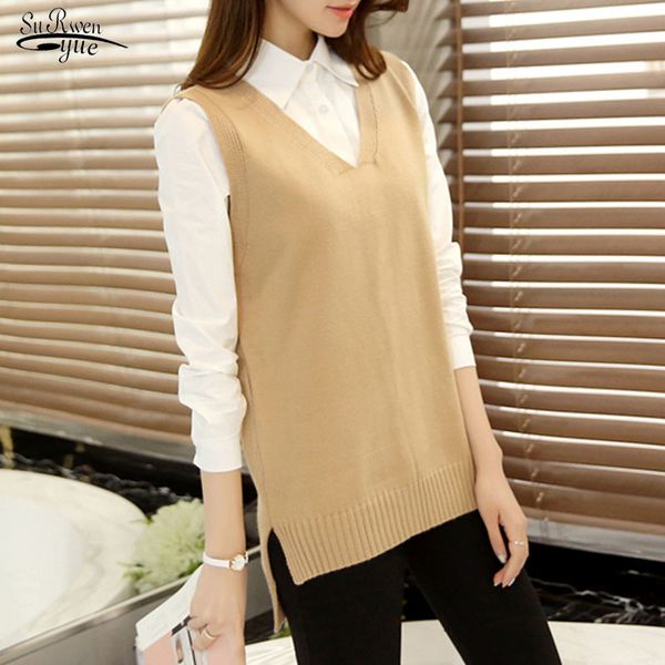 chic v-neck knitted vest women's sweater autumn and winter korean loose wild sleeveless 11934 210521, Black;white
chic v-neck knitted vest women's sweater autumn and winter korean loose wild sleeveless 11934 210521, Black;white