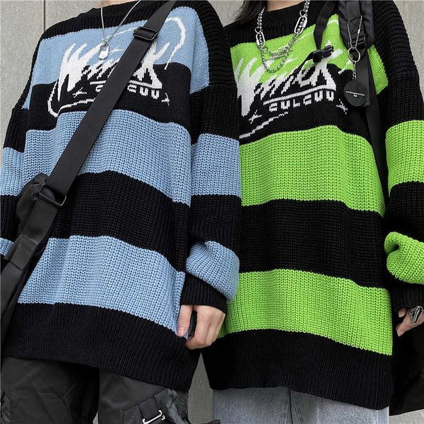 women's sweater stripe letter casual harajuku pullover autumn drop vintage punk hip hop streetwear korean clothing 210714, White;black
women's sweater stripe letter casual harajuku pullover autumn drop vintage punk hip hop streetwear korean clothing 210714, White;black