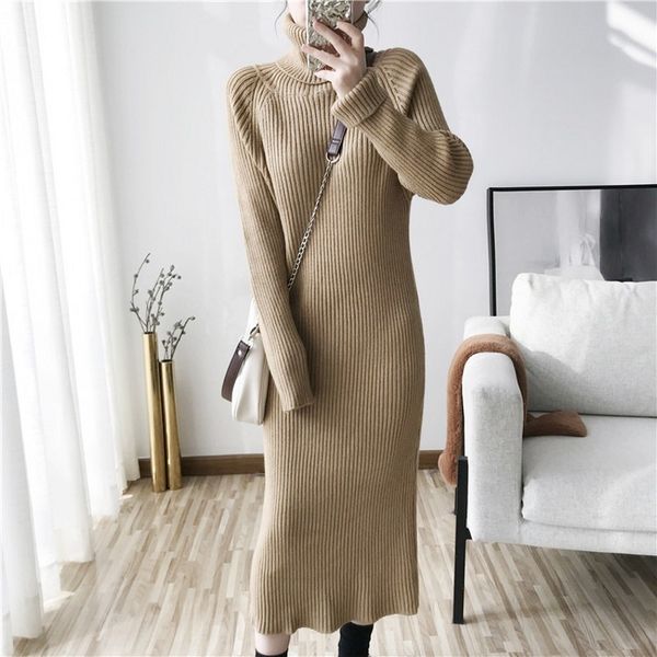 arrive autumn winter elegant full sleeve turtleneck fall women solid stretch knitted loose female thicken sweater long dress 210514, Black;gray
arrive autumn winter elegant full sleeve turtleneck fall women solid stretch knitted loose female thicken sweater long dress 210514, Black;gray