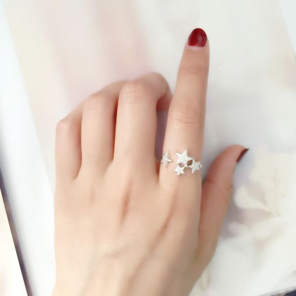 korean jewelry five pointed star zircon micro inlaid ring, women's small fresh mouth set diamond adjustment ring 10467, Silver
korean jewelry five pointed star zircon micro inlaid ring, women's small fresh mouth set diamond adjustment ring 10467, Silver