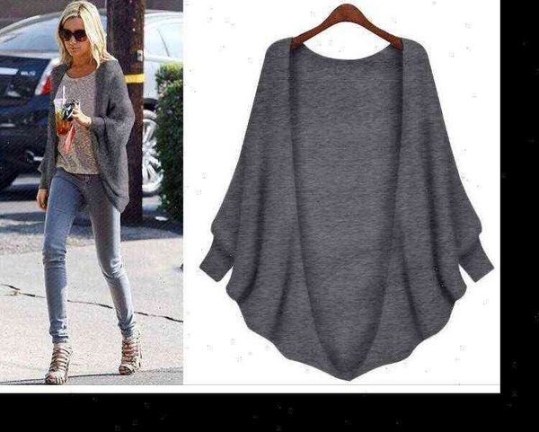 lazy wind loose in womens sweater the long section of solid color shawl coat bat sleeve autumn and, White;black
lazy wind loose in womens sweater the long section of solid color shawl coat bat sleeve autumn and, White;black