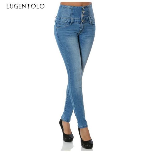 slim jeans women tight spring high waist solid button female causal pocket large size fashion long lugentolo women's, Blue
slim jeans women tight spring high waist solid button female causal pocket large size fashion long lugentolo women's, Blue