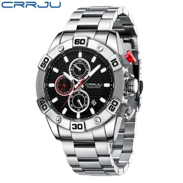 wristwatches crrju men watches chronograph quartz with stainless steel sports wristwatch relogio masculino, Slivery;brown
wristwatches crrju men watches chronograph quartz with stainless steel sports wristwatch relogio masculino, Slivery;brown