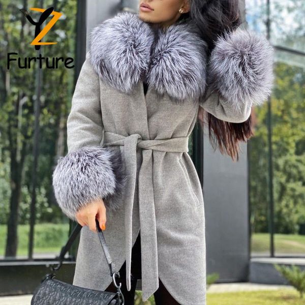 women's fur & faux women winter sheep woolen coat collar cashmere belt jacket fashionable 110cm ladies elegant female outerwear, Black
women's fur & faux women winter sheep woolen coat collar cashmere belt jacket fashionable 110cm ladies elegant female outerwear, Black