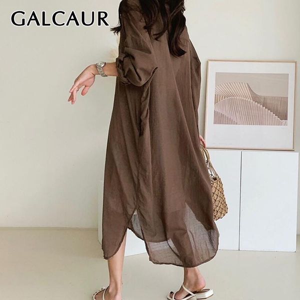 casual dresses galcaur minimalist dress for women lapel long sleeve perspective loose shirt female 2021 autumn fashion clothing, Black;gray
casual dresses galcaur minimalist dress for women lapel long sleeve perspective loose shirt female 2021 autumn fashion clothing, Black;gray