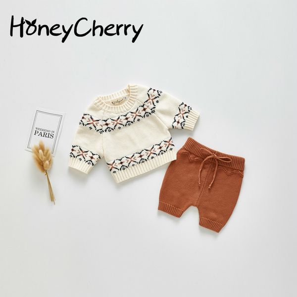 fall and winter baby cotton long-sleeved sweater knitted suits sweaters + shorts two toddler boy clothes kids 210515, White
fall and winter baby cotton long-sleeved sweater knitted suits sweaters + shorts two toddler boy clothes kids 210515, White