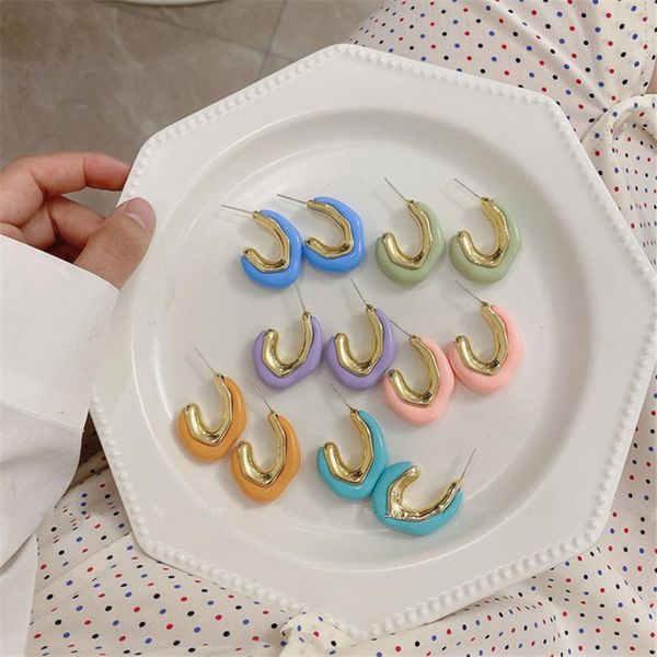 hoop & huggie aomu french simple retro colorful resin enamel u-shaped earrings irregular geometric smooth for women jewelry, Golden;silver
hoop & huggie aomu french simple retro colorful resin enamel u-shaped earrings irregular geometric smooth for women jewelry, Golden;silver