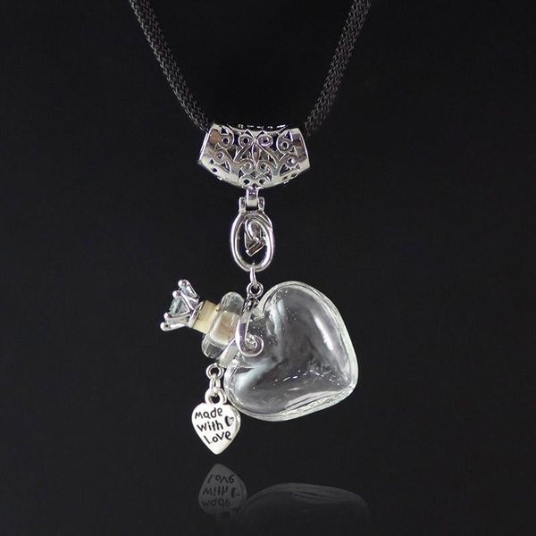 pendant necklaces 1pc heart bottle essential oil murano glass perfume vials with love charm adjustable necklace perfumes for women, Silver
pendant necklaces 1pc heart bottle essential oil murano glass perfume vials with love charm adjustable necklace perfumes for women, Silver