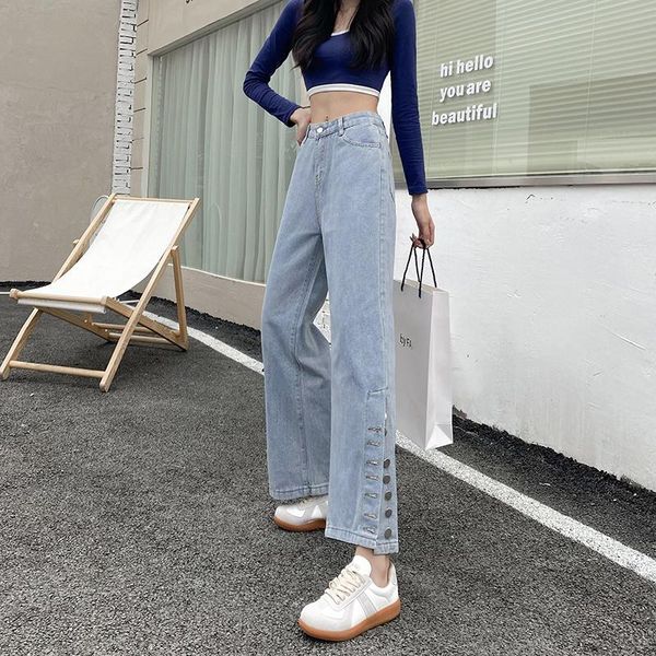 women's jeans winter style women streetwear retro washed straight long denim pants vintage female wide leg button ladies blue
women's jeans winter style women streetwear retro washed straight long denim pants vintage female wide leg button ladies blue