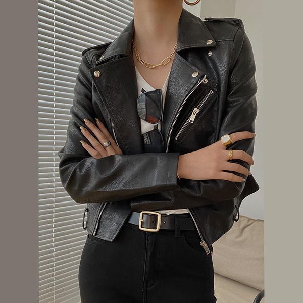 women's leather & faux wine red oblique zipper women fake pu coat plus belt spring autumn streetwear female casual biker jacket chaquet, Black
women's leather & faux wine red oblique zipper women fake pu coat plus belt spring autumn streetwear female casual biker jacket chaquet, Black
