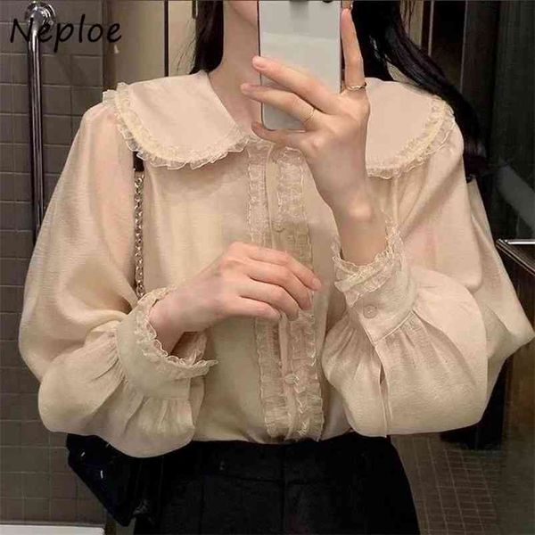 elegant wooden ear patchwork lace hook flower blouse women doll collar long sleeve single breast blusas spring shirt 210422, White
elegant wooden ear patchwork lace hook flower blouse women doll collar long sleeve single breast blusas spring shirt 210422, White