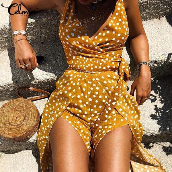 women's jumpsuits & rompers long celmia summer vintage dot peinted elegant ol belted straps sleeveless high slit suspender 7, Black;white
women's jumpsuits & rompers long celmia summer vintage dot peinted elegant ol belted straps sleeveless high slit suspender 7, Black;white
