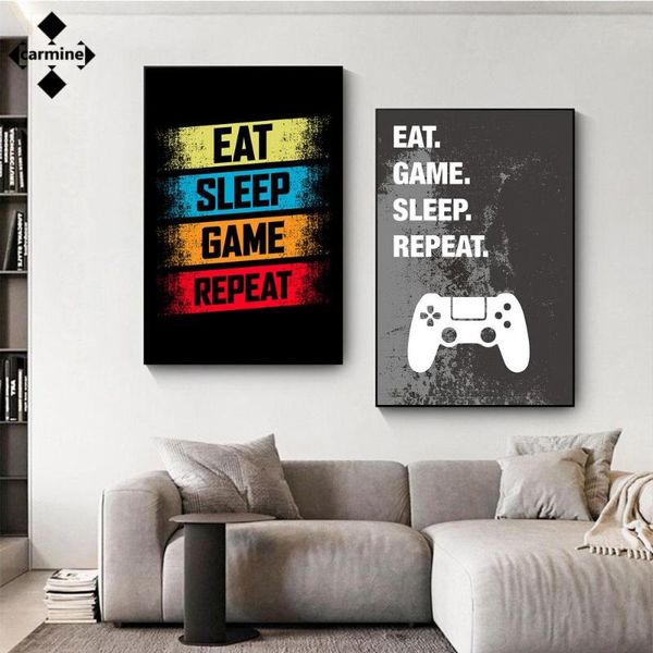 paintings video game wall art canvas painting eat sleep repeat poster and print for home decor
paintings video game wall art canvas painting eat sleep repeat poster and print for home decor