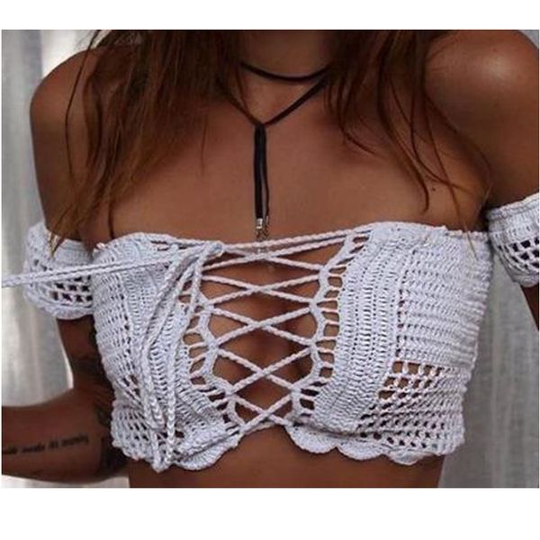 ins summer new pure hand hook bikini fashion bra knitted hollow out wrapped swimsuit, White;black
ins summer new pure hand hook bikini fashion bra knitted hollow out wrapped swimsuit, White;black