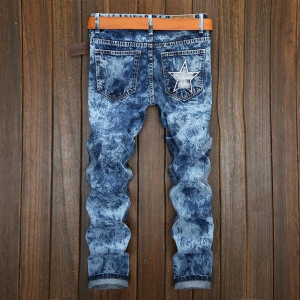 men's jeans 2d holes and patches man snowflake washing process wholesale foreign trade trousers cross-border k27k, Blue
men's jeans 2d holes and patches man snowflake washing process wholesale foreign trade trousers cross-border k27k, Blue