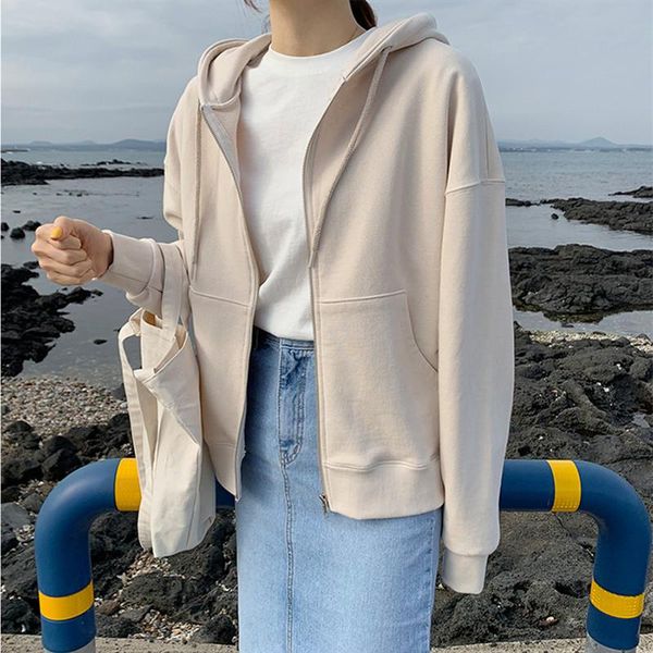 women's hoodies & sweatshirts ly varey lin autumn winter women casual zipper loose female high street solid color long sleeve sweatshir, Black
women's hoodies & sweatshirts ly varey lin autumn winter women casual zipper loose female high street solid color long sleeve sweatshir, Black