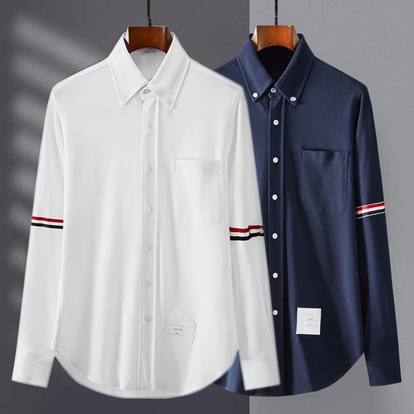 tb shirt sleeve webbing knitted bead cotton solid color trendy coat slim long casual for men and women, White;black
tb shirt sleeve webbing knitted bead cotton solid color trendy coat slim long casual for men and women, White;black