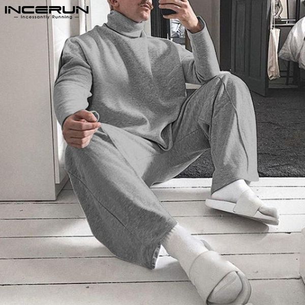 men's tracksuits autumn men sets solid streetwear turtleneck long sleeve sweatshirts & elastic waist pants 2021 loose casual suits ince, Gray
men's tracksuits autumn men sets solid streetwear turtleneck long sleeve sweatshirts & elastic waist pants 2021 loose casual suits ince, Gray
