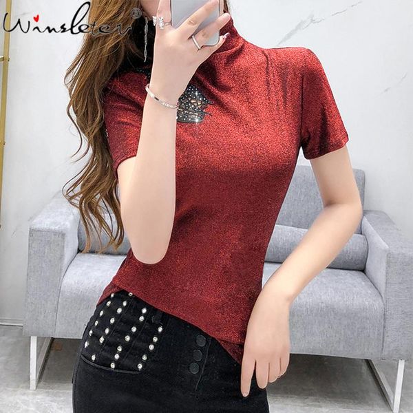 women's t-shirt cotton tee shirt solid color basic t shirts women casual turtleneck diamonds spring korean hipster tshirt s-3xl t03809, White
women's t-shirt cotton tee shirt solid color basic t shirts women casual turtleneck diamonds spring korean hipster tshirt s-3xl t03809, White