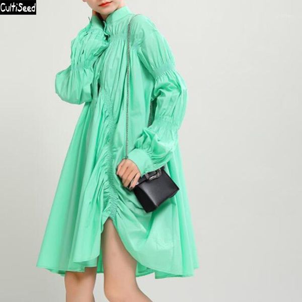 cultiseed women fashion solid color irregular pleated lantern sleeve shirts dress ladies vintage elegant long gown casual dresses, Black;gray
cultiseed women fashion solid color irregular pleated lantern sleeve shirts dress ladies vintage elegant long gown casual dresses, Black;gray