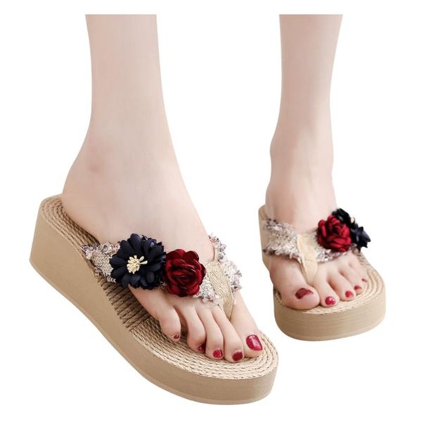 slippers fashion women beach breathable soft comfortable flower women's slipper 2021 home flip-flops wedges shoes zapatos mujer, Black
slippers fashion women beach breathable soft comfortable flower women's slipper 2021 home flip-flops wedges shoes zapatos mujer, Black