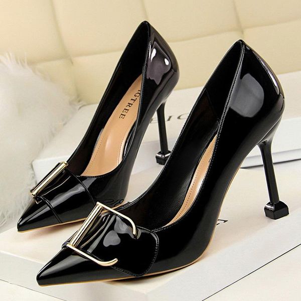 dress shoes woman pumps patent leather high heels red women stiletto female metal wedding party, Black
dress shoes woman pumps patent leather high heels red women stiletto female metal wedding party, Black