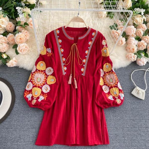 autumn bohemian retro folk women dresses style vestidos heavy industry embroidery round neck puff sleeve loose mini dress gl120, Black;gray
autumn bohemian retro folk women dresses style vestidos heavy industry embroidery round neck puff sleeve loose mini dress gl120, Black;gray
