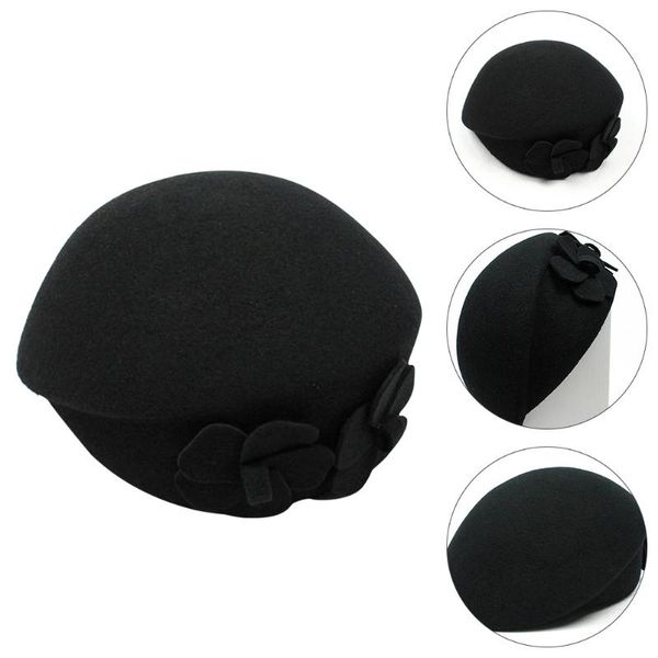 wide brim hats 1pc delicate woolen flower beret winter warm, Blue;gray 
wide brim hats 1pc delicate woolen flower beret winter warm, Blue;gray